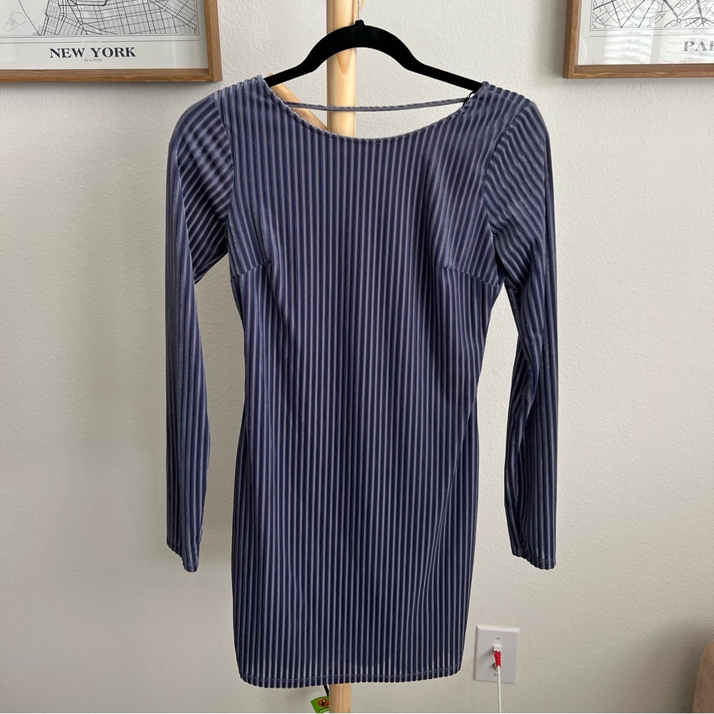 Velvet striped dress